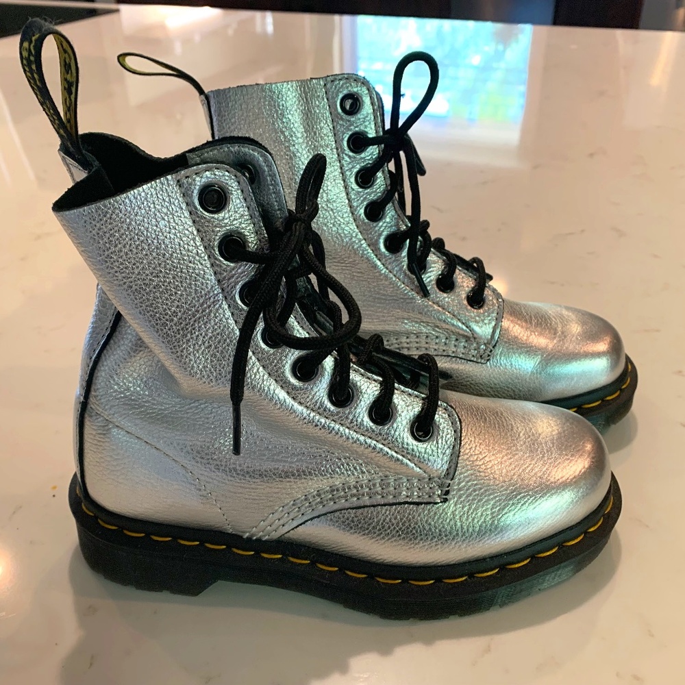 Doc Marten silver boots
